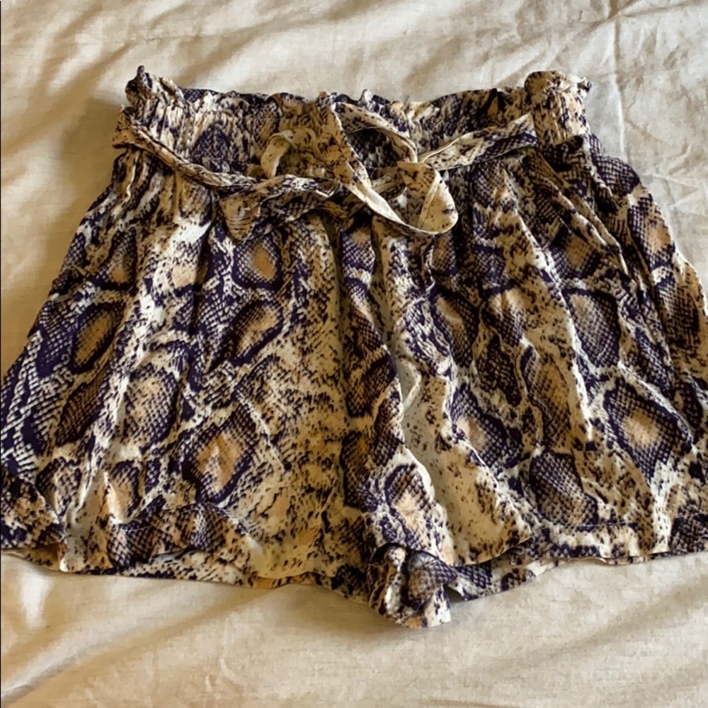 Snake print shorts